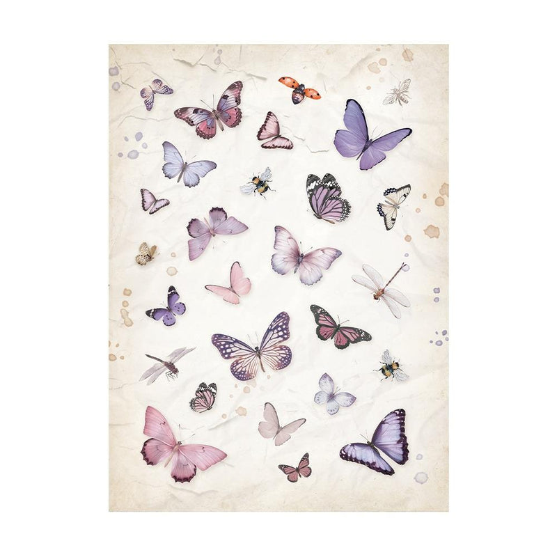 Stamperia Assorted Rice Paper Backgrounds A6 8/Sheets - Lavender