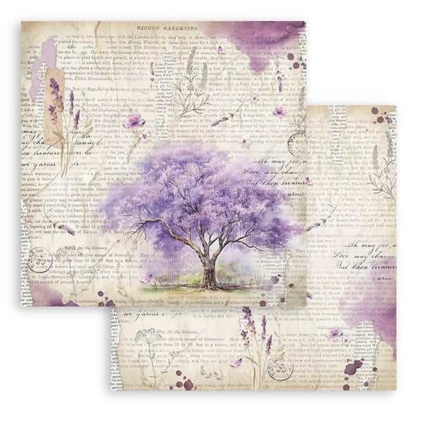 Stamperia Double-Sided Paper Pad 12"x 12" 10/Pkg - Lavender