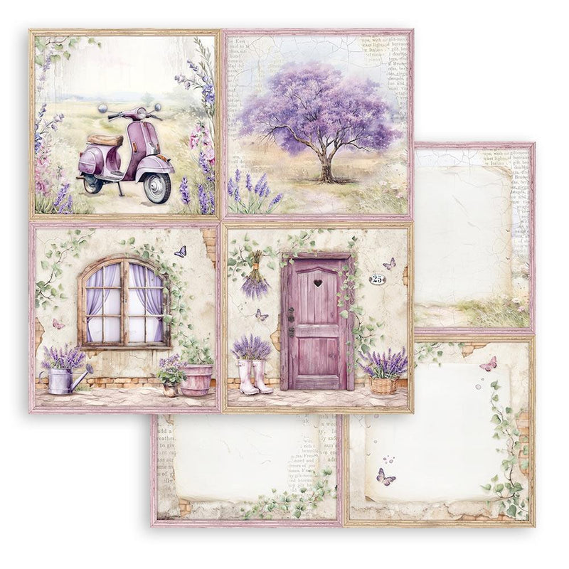 Stamperia Double-Sided Paper Pad 8"x 8" 10/Pkg - Lavender