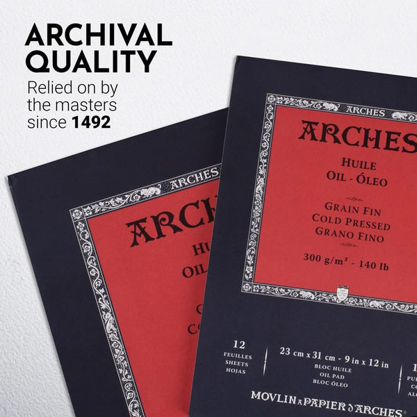Arches Oil Pad - Cold Pressed 300gsm 23cm x 31cm - 12 Sheets