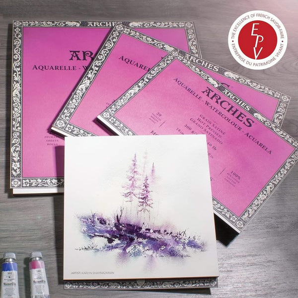 Arches Watercolour Block - Hot Pressed 300gsm 18cm x 26cm - 20 Sheets
