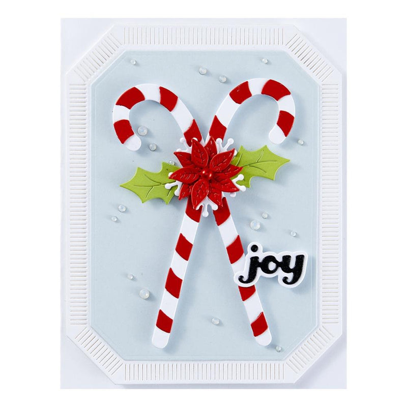 Spellbinders Etched Dies From Home For The Holidays Candy Canes And Holly