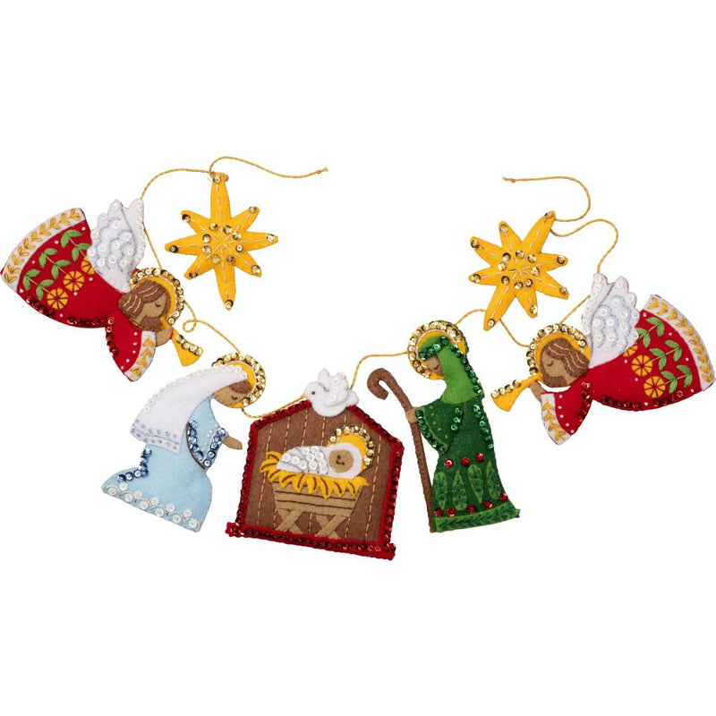 Bucilla Felt Garland Applique Kit 36" Long Nativity Scene