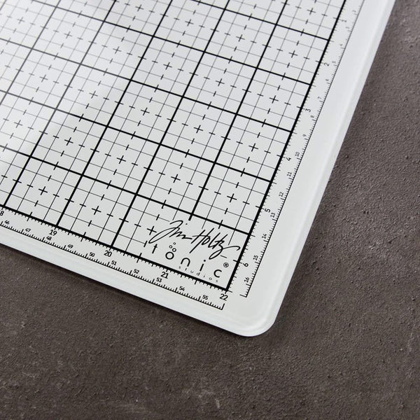 Tim Holtz Glass Studio Mat 23.75"X14.25" White