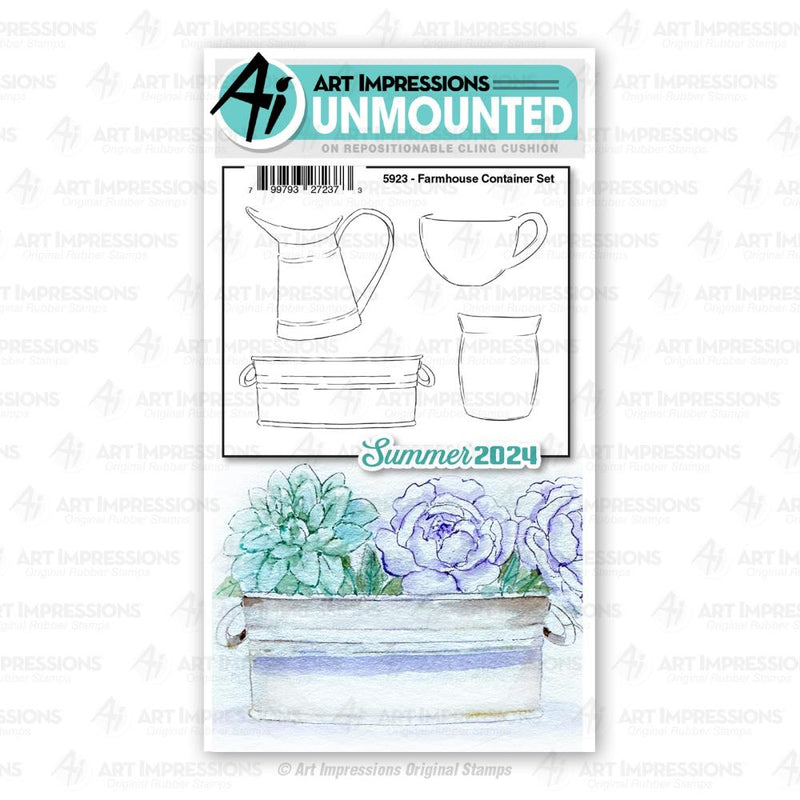 Art Impressions Watercolour Journals Stamp Set - Farmhouse Container*