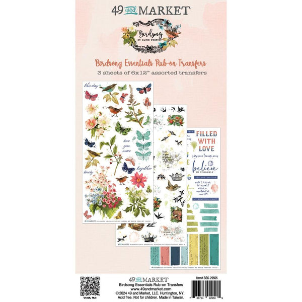 49 And Market Rub-On Transfer Set Essentials, Birdsong