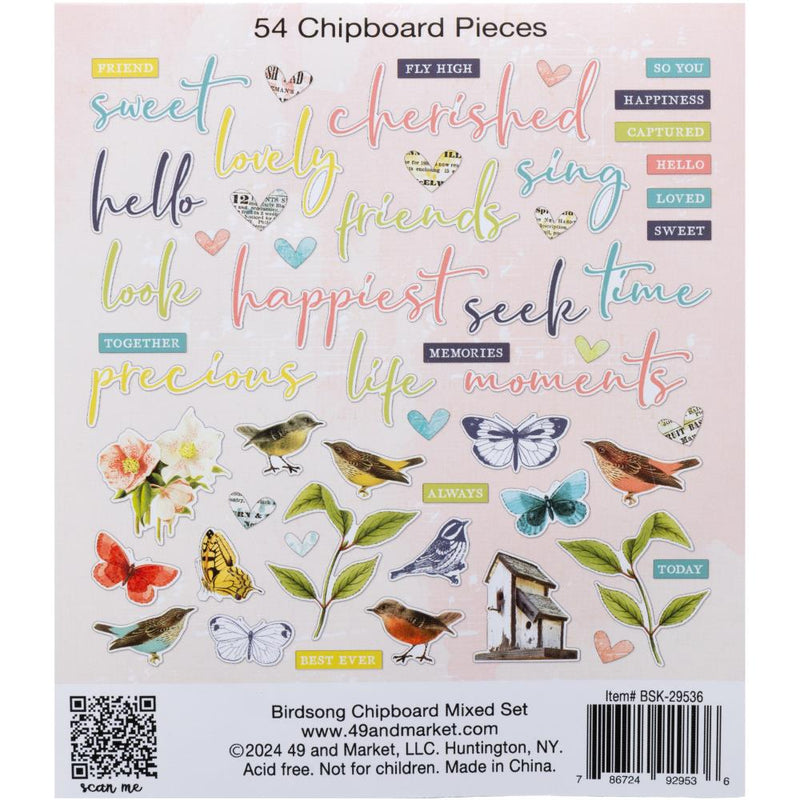 49 And Market Chipboard Mixed Set Birdsong*