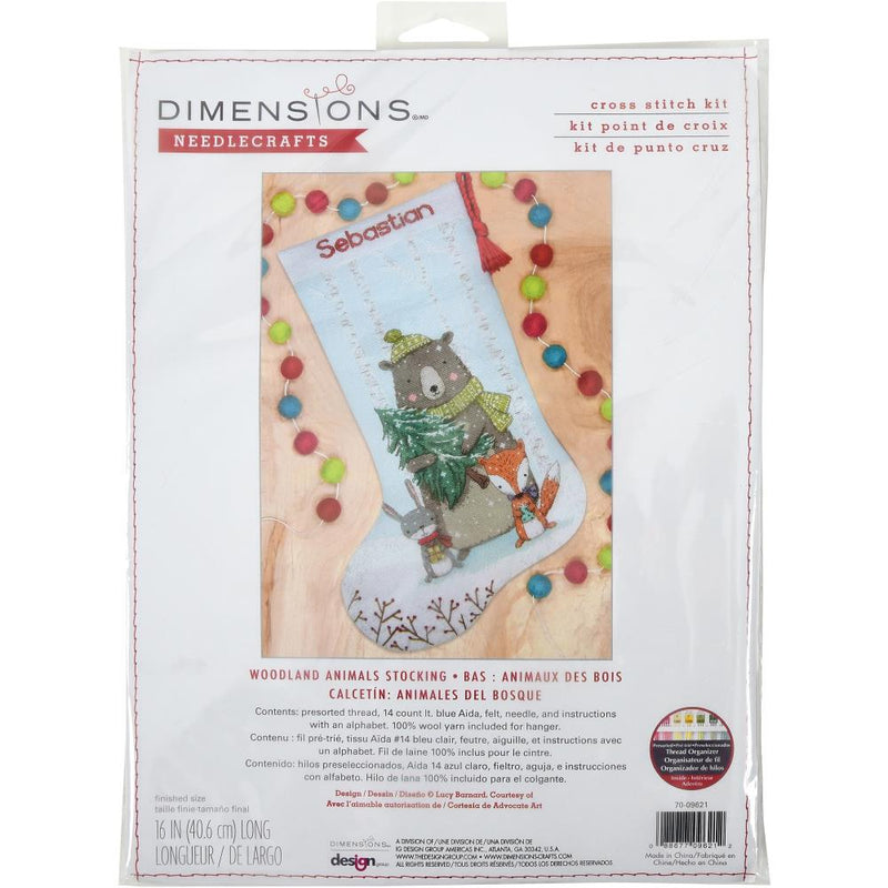 Dimensions Counted Cross Stitch Kit 16" Long Woodland Animals Stocking (14 Count)*