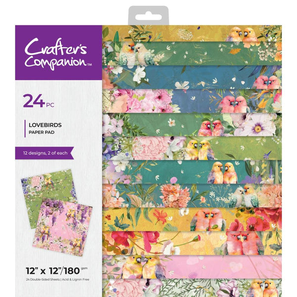 Crafter's Companion Paper Pad 12"X12" Love Birds