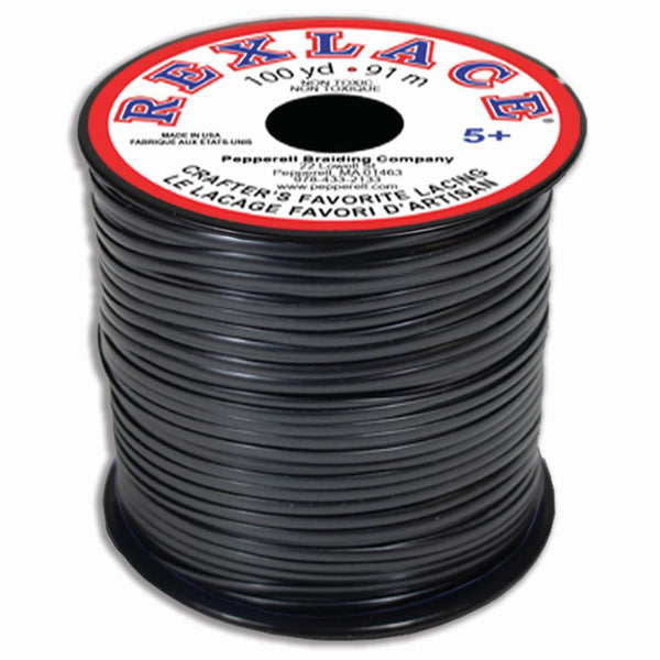 Rexlace Plastic Lacing 100yd by Pepperell - Pearl Black