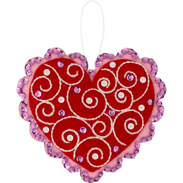 Bucilla Felt Ornaments Applique Kit Set Of 4 Heartfelt Treasures*