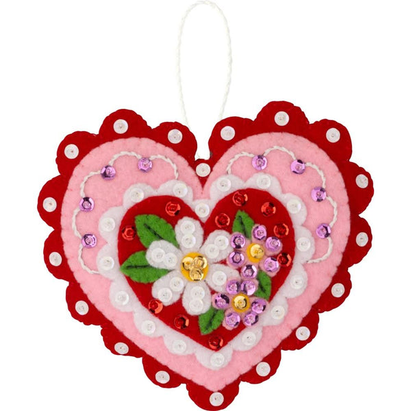 Bucilla Felt Ornaments Applique Kit Set Of 4 Heartfelt Treasures*