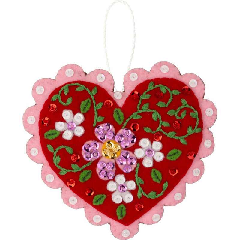 Bucilla Felt Ornaments Applique Kit Set Of 4 Heartfelt Treasures