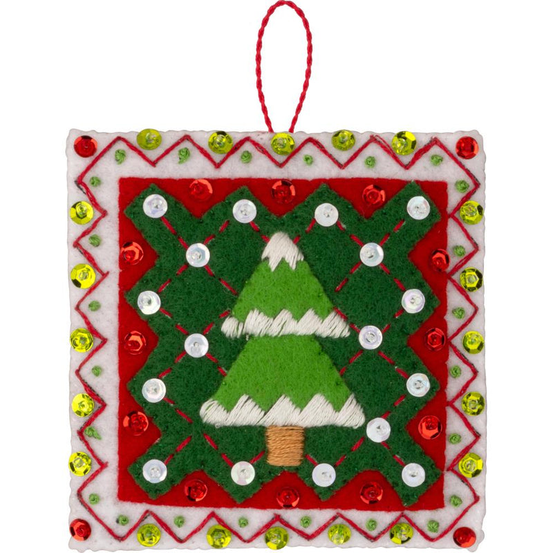 Bucilla Felt Ornaments Applique Kit Set Of 6 Holiday Quilt Squares