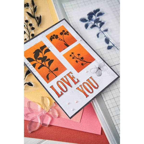 Sizzix A5 Clear Stamps By 49 And Market - Fine Stems 01