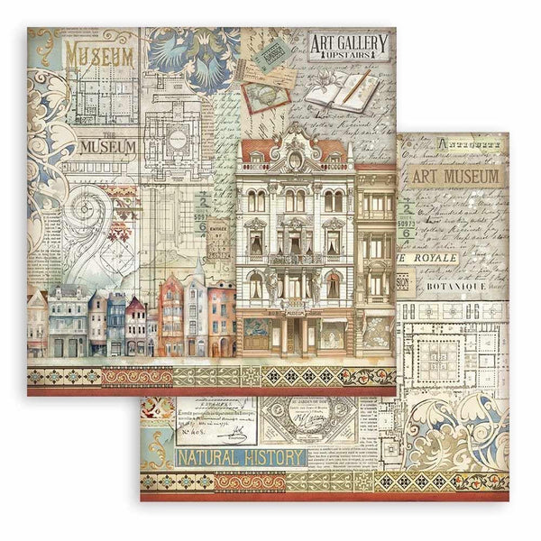 Stamperia Double-Sided Paper Pad 8"x 8" 10/Pkg - Art of Travelling