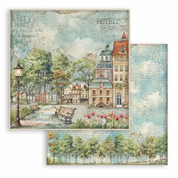 Stamperia Double-Sided Paper Pad 8"x 8" 10/Pkg - Art of Travelling