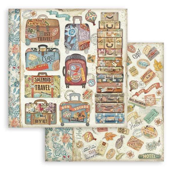 Stamperia Double-Sided Paper Pad 12"x 12" 10/Pkg - Art of Travelling