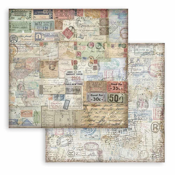 Stamperia Double-Sided Paper Pad 8"x 8" 10/Pkg - Art of Travelling