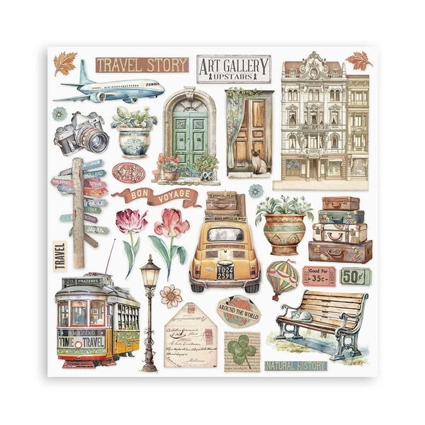 Stamperia Double-Sided Paper Pad 12"x 12" 10/Pkg - Art of Travelling