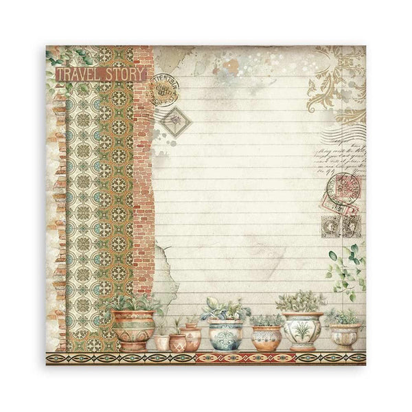 Stamperia Single-Sided Paper Pad 12"x 12" 22/Pkg - Art of Travelling^
