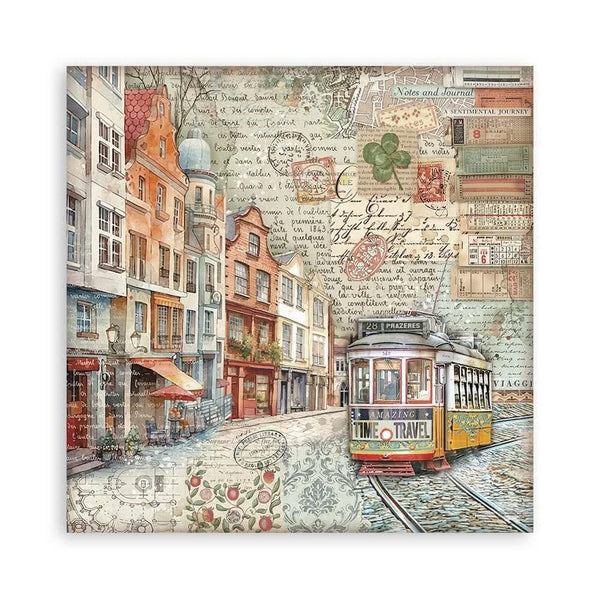 Stamperia Single-Sided Paper Pad 12"x 12" 22/Pkg - Art of Travelling^