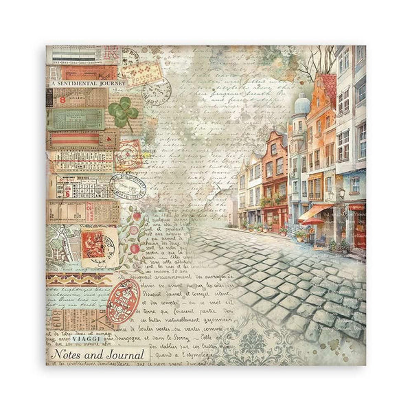 Stamperia Single-Sided Paper Pad 8"x 8" 22/Pkg - Art of Travelling