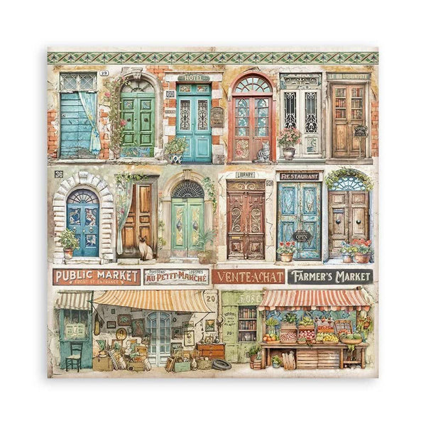 Stamperia Single-Sided Paper Pad 8"x 8" 22/Pkg - Art of Travelling