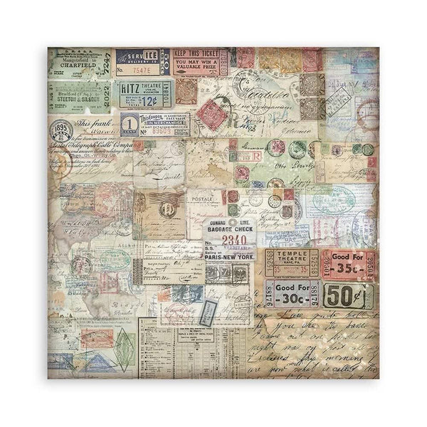 Stamperia Single-Sided Paper Pad 8"x 8" 22/Pkg - Art of Travelling