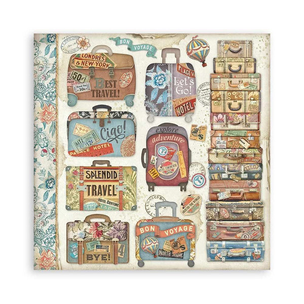 Stamperia Single-Sided Paper Pad 8"x 8" 22/Pkg - Art of Travelling