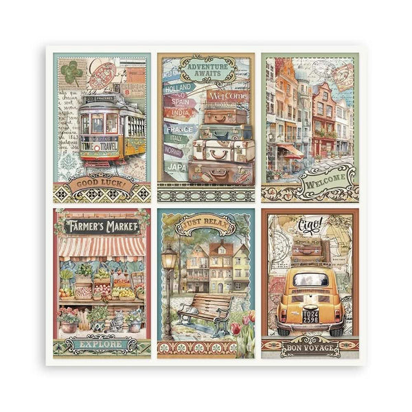 Stamperia Single-Sided Paper Pad 12"x 12" 22/Pkg - Art of Travelling^