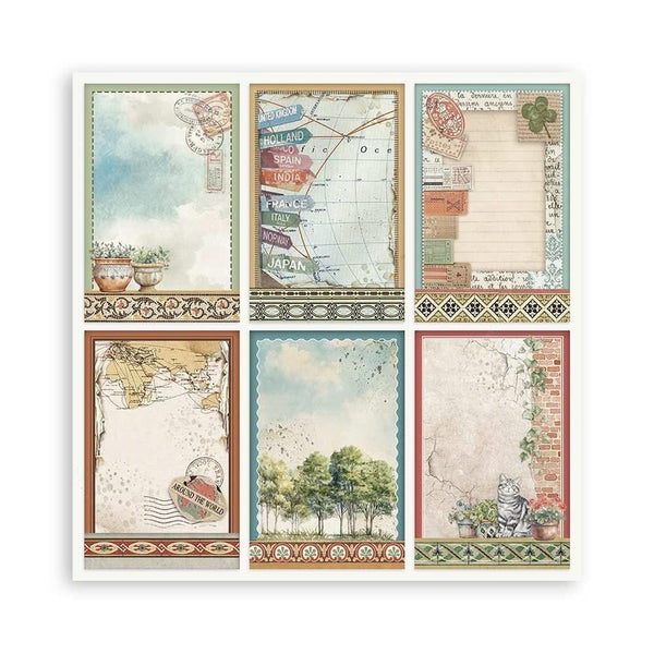 Stamperia Single-Sided Paper Pad 12"x 12" 22/Pkg - Art of Travelling^