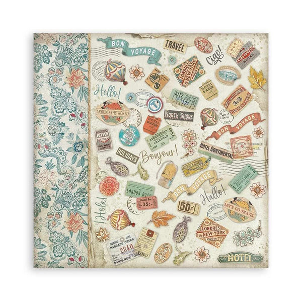 Stamperia Single-Sided Paper Pad 12"x 12" 22/Pkg - Art of Travelling^