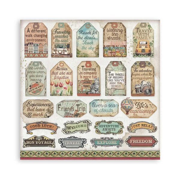 Stamperia Single-Sided Paper Pad 12"x 12" 22/Pkg - Art of Travelling^