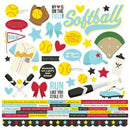 Simple Stories Cardstock Stickers 12"X12" Softball