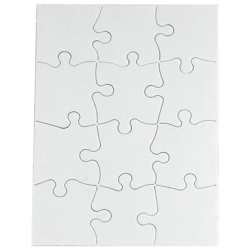 Hygloss Compoz-A-Puzzle Blank Jigsaw Puzzle 5.5"X8" 24/Pkg 12 Pieces