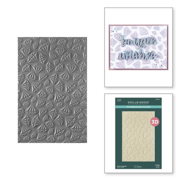 Spellbinders 3D Embossing Folder By Nina Boettcher Bougie Birthday Born To Sparkle