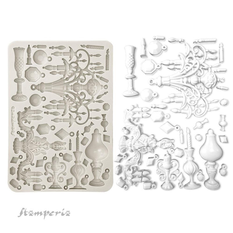 Stamperia Silicone Mold A5 - Masquerade - Candle Holders