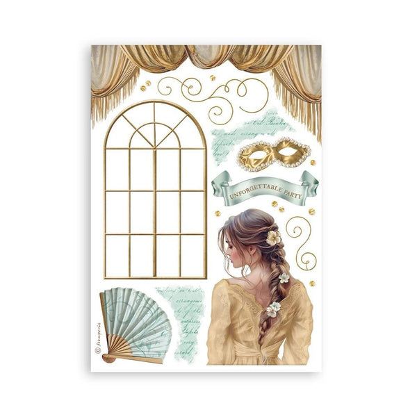 Stamperia A5 Washi Pad 8/Pkg - Masquerade