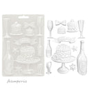 Stamperia Soft Maxi Mould A5 - Masquerade -  Flute and Cakes