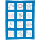 Jack Dempsey Stamped White Quilt Blocks 9"X9" 12/Pkg Beach