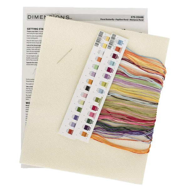 Dimensions Counted Cross Stitch Kit 10"X13" Floral Butterfly (14 Count)