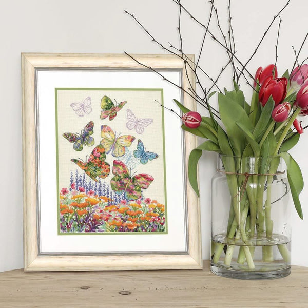 Dimensions Counted Cross Stitch Kit 10"X13" Floral Butterfly (14 Count)