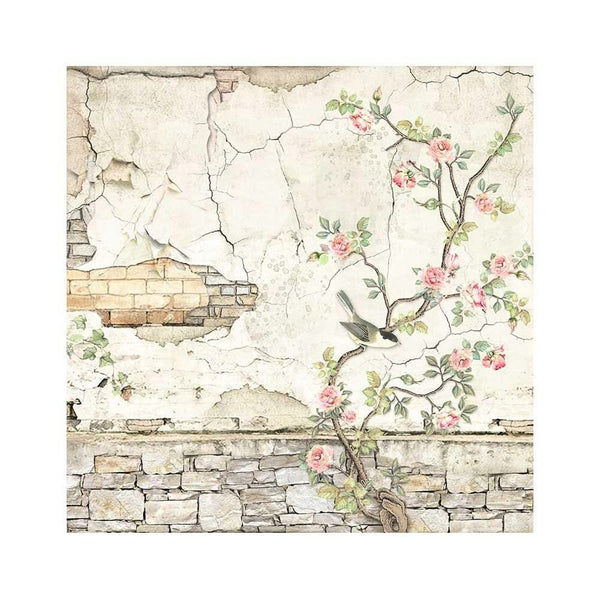 Stamperia Polyester Fabric 12"x 12" 4/Pkg - House of Roses