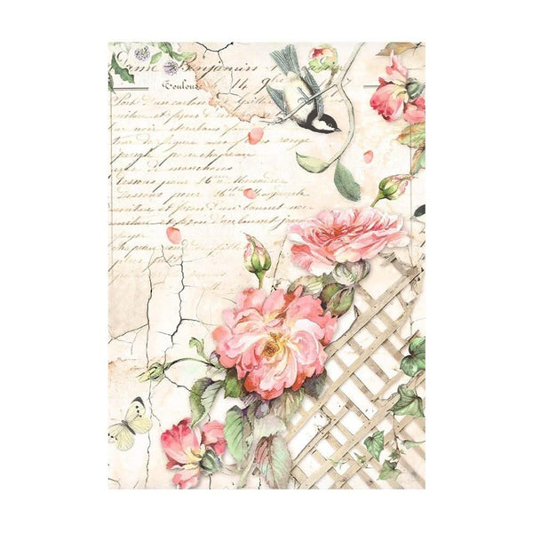 Stamperia Assorted Rice Paper Backgrounds A6 8/Sheets - House of Roses