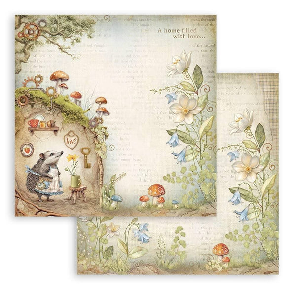 Stamperia Scrapbooking Pad 8"x 8" 10/Pkg - Hidden Grove