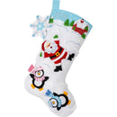 Bucilla Felt Stocking Applique Kit 18" Long Snow Angel Friends