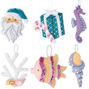 Bucilla Felt Ornaments Applique Kit Set Of 6 Santa's Sea Life