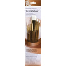Princeton Real Value White Taklon Short Handle Brush Set 6/Pkg