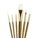 Princeton Real Value White Taklon Short Handle Brush Set 6/Pkg
